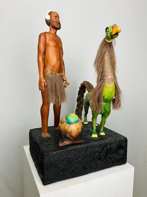 Pre-Family (wood,horse hair)